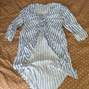 Blue and White Striped Cover-Up